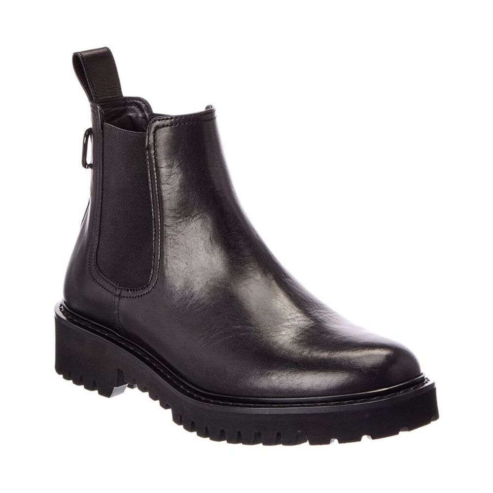 Valentino Beatle Lacquered Vlogo Leather Boot, Black